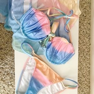 Wildfox Mermaid Pastel Rainbow Swim Set